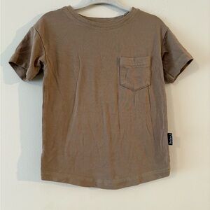 Belen.J Kids Brown Tan bambooT-Shirt with Pocket 18-24M